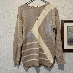 Vintage 70’s RARE Retro Knit‎ Lambs Wool Designer Sweater Size Small